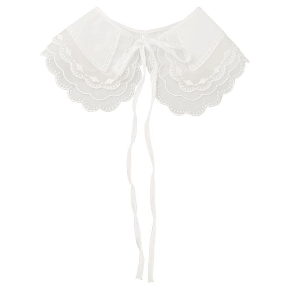 Detachable Fake Collar Semi-Sheer Embroidery Mini Cape Neck Ruff False Collar